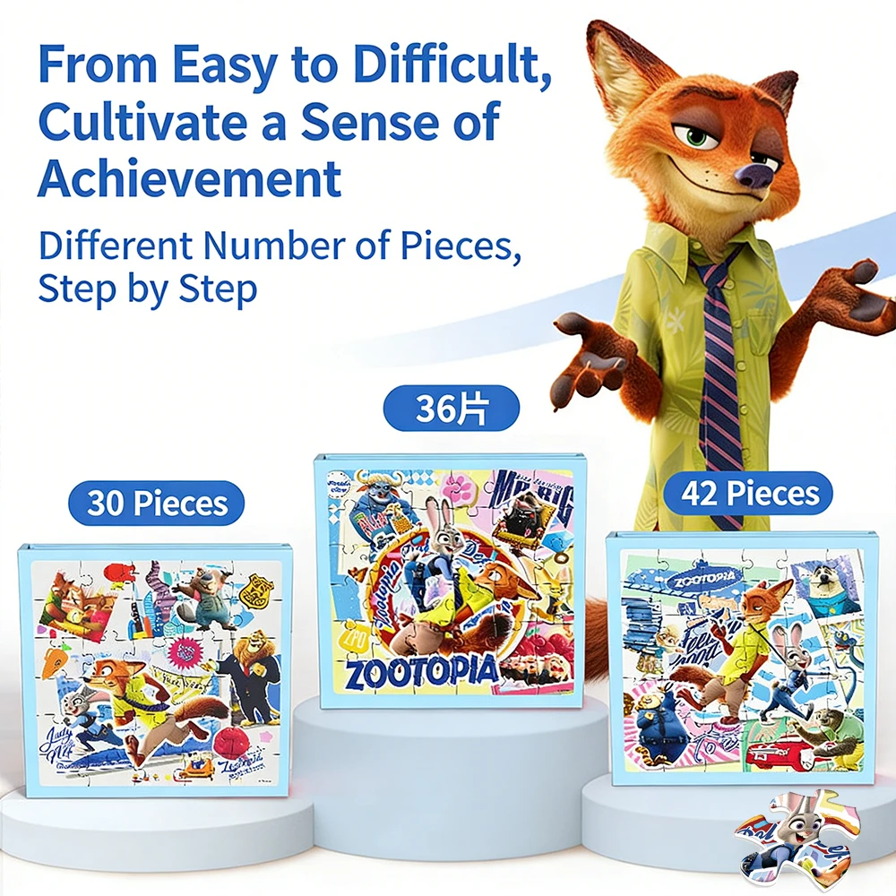 Zootopia 2 Magnetpuzzle Judith Nick Cartoon Anime 3IN1 Puzzle Kinder Bildung Magnetisches ruhiges Buchspiel Spielzeug