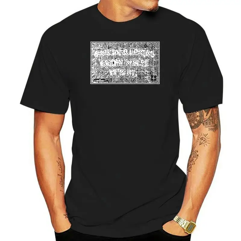 Cartographers Know Where It's At T Shirt text cartographers know where it's at typography lines topography