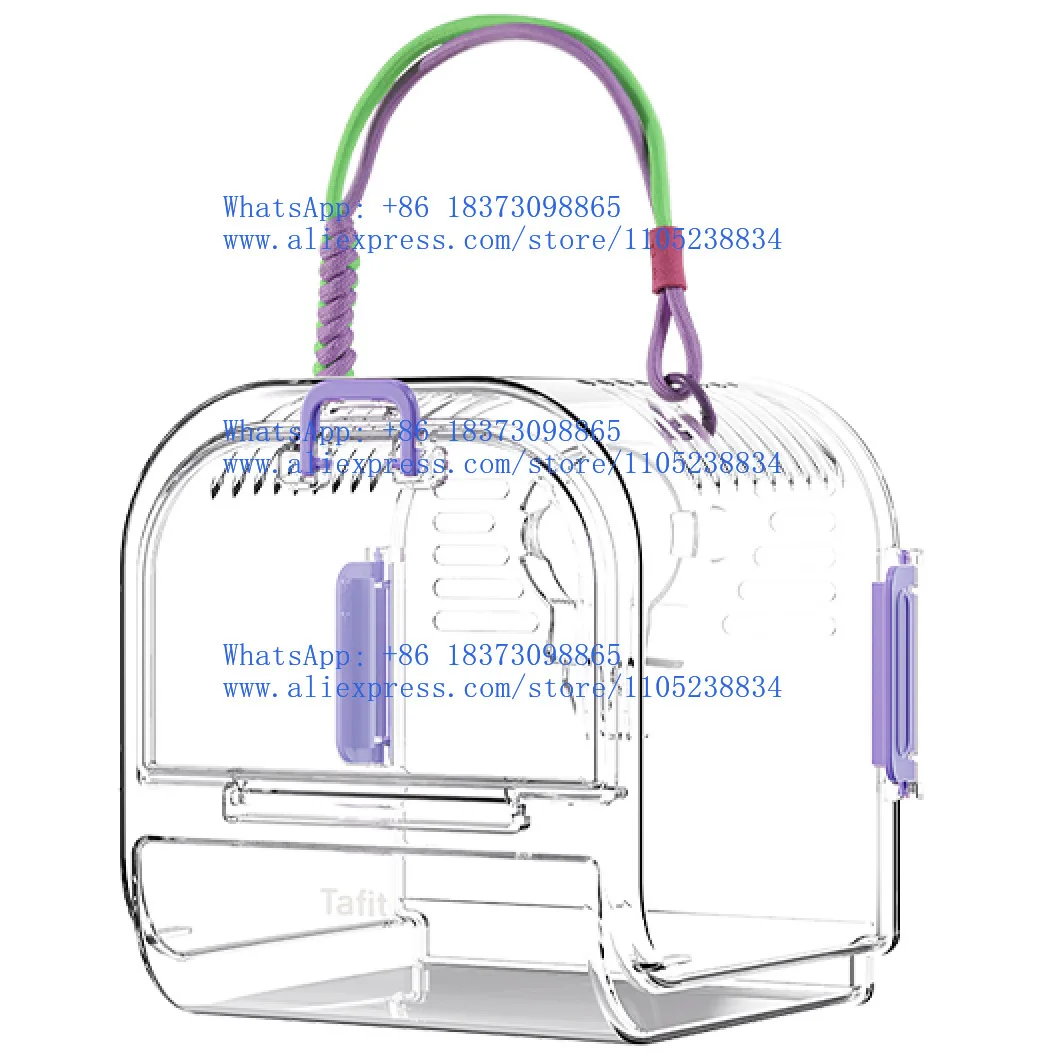 Parrot Out Cage Tiger Skin Breathable Ornamental Takeout Cage Peony Portable Outdoor Transparent Portable Bird Bag
