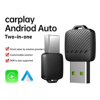 Adaptador inalámbrico 2 en 1 para Android Auto, Dongle inalámbrico CarPlay, sistemas inteligentes para automóvil, caja inteligente con IA para automóvil, CarPlay con cable.