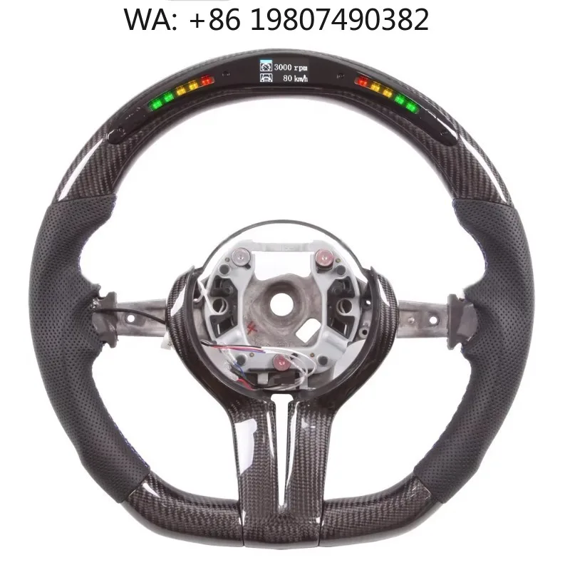 

Flat Bottom Shift Light Carbon Fiber Leather Steering Wheel Custom Sport For New SUV Auto Interior