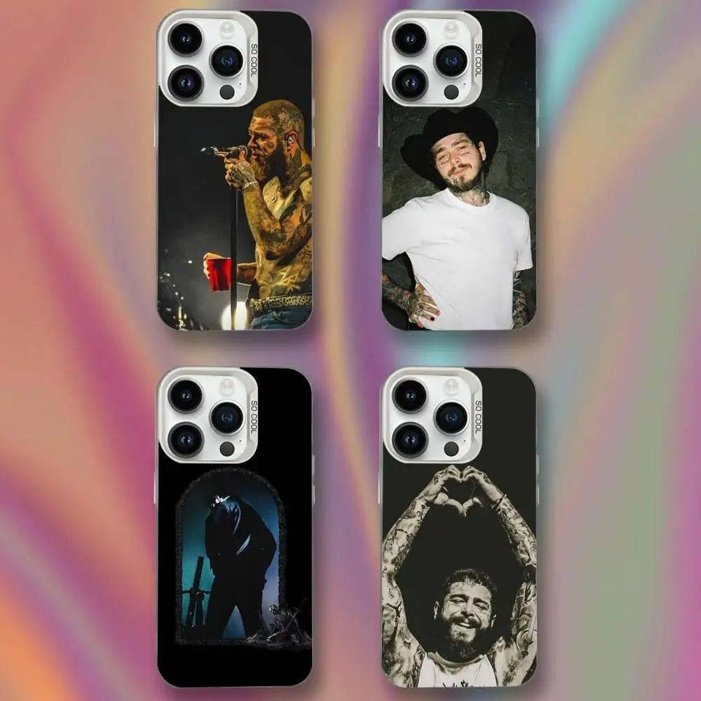 

Singer P-Post M-Malones Phone Case For iPhone 16,15,14,13,12,11,Mini,Pro,SE,MAX White Matte Shockproof Cover