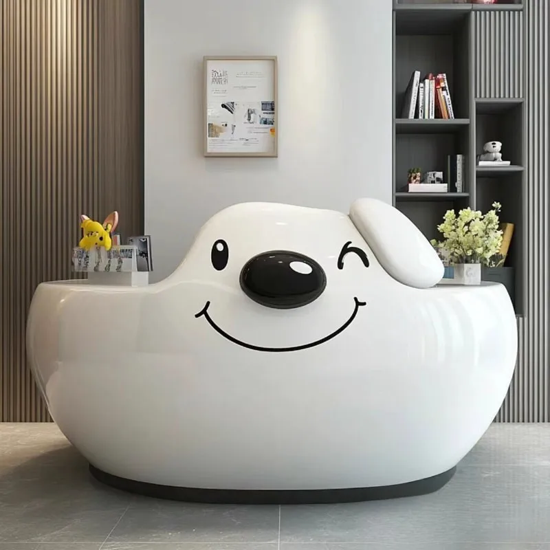 White Peculiar Design Reception Desk Wholesaler Reception Desk Company Reception Counter Office Beauty Salon