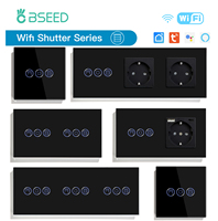 BSEED Wifi Shutter Switches APP Control Smart Roller Blind Series Glass Panel Support Tuya Google Smart Life Shutter Switches