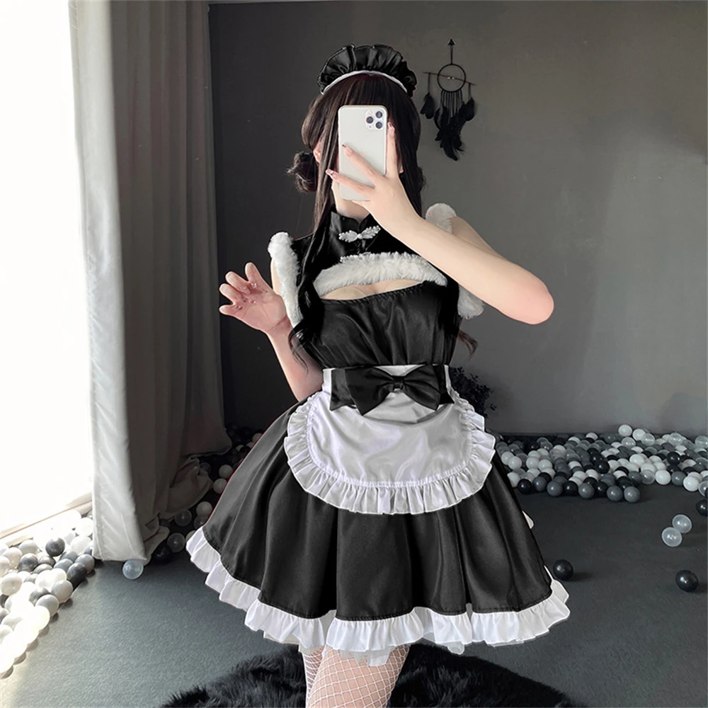 

Sexy Lolita Maid Costume Female Lovely Stage Japanese Anime Dress Outfits Women Girl Performance Christmas Cosplay Clothes Suit