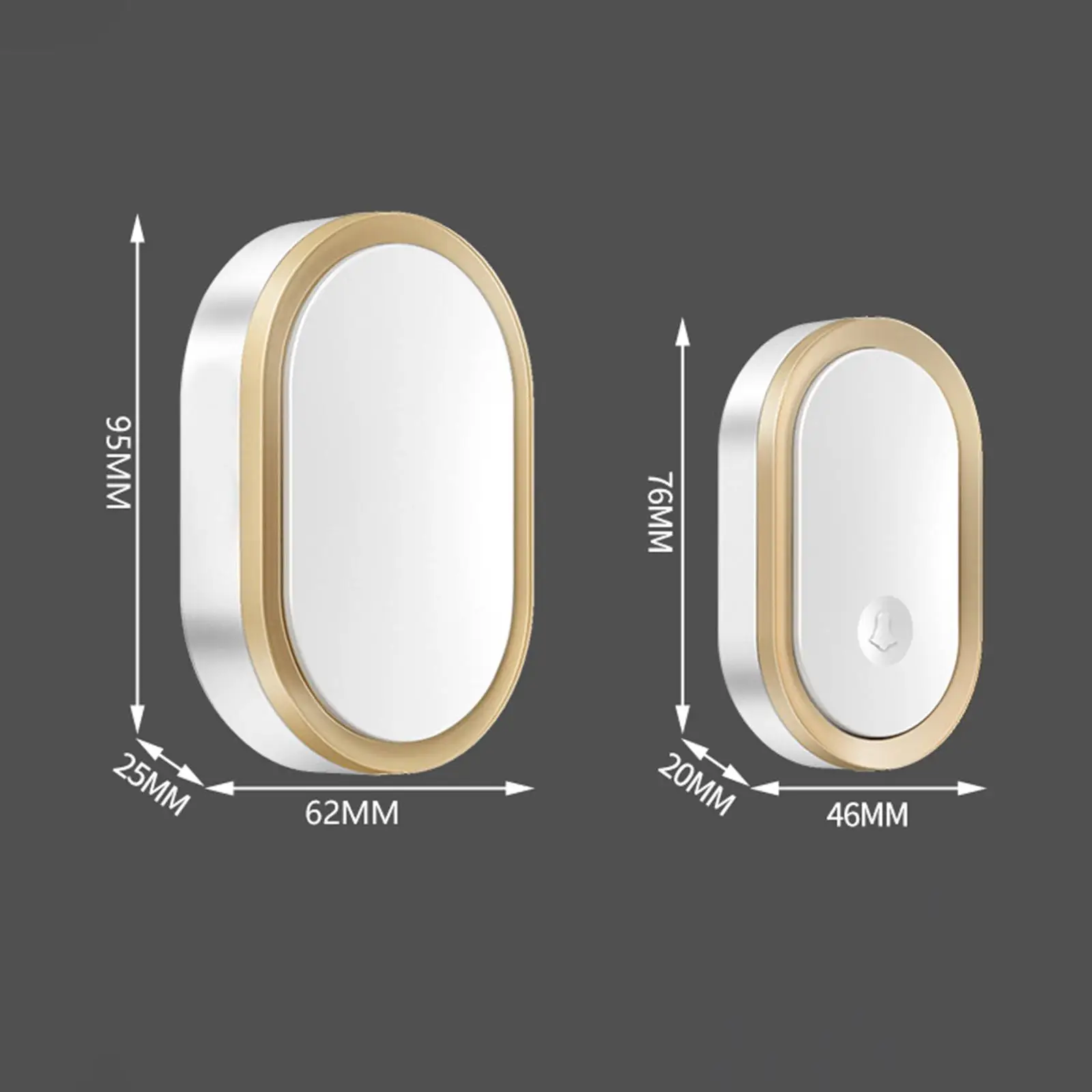 Sonnette sans fil compacte avec indicateur LED recyclable, porte avec 36 mélodies, 4 volumes, tendance pour la maison, le bureau, les villas, l'intérieur, l'extérieur, les magasins