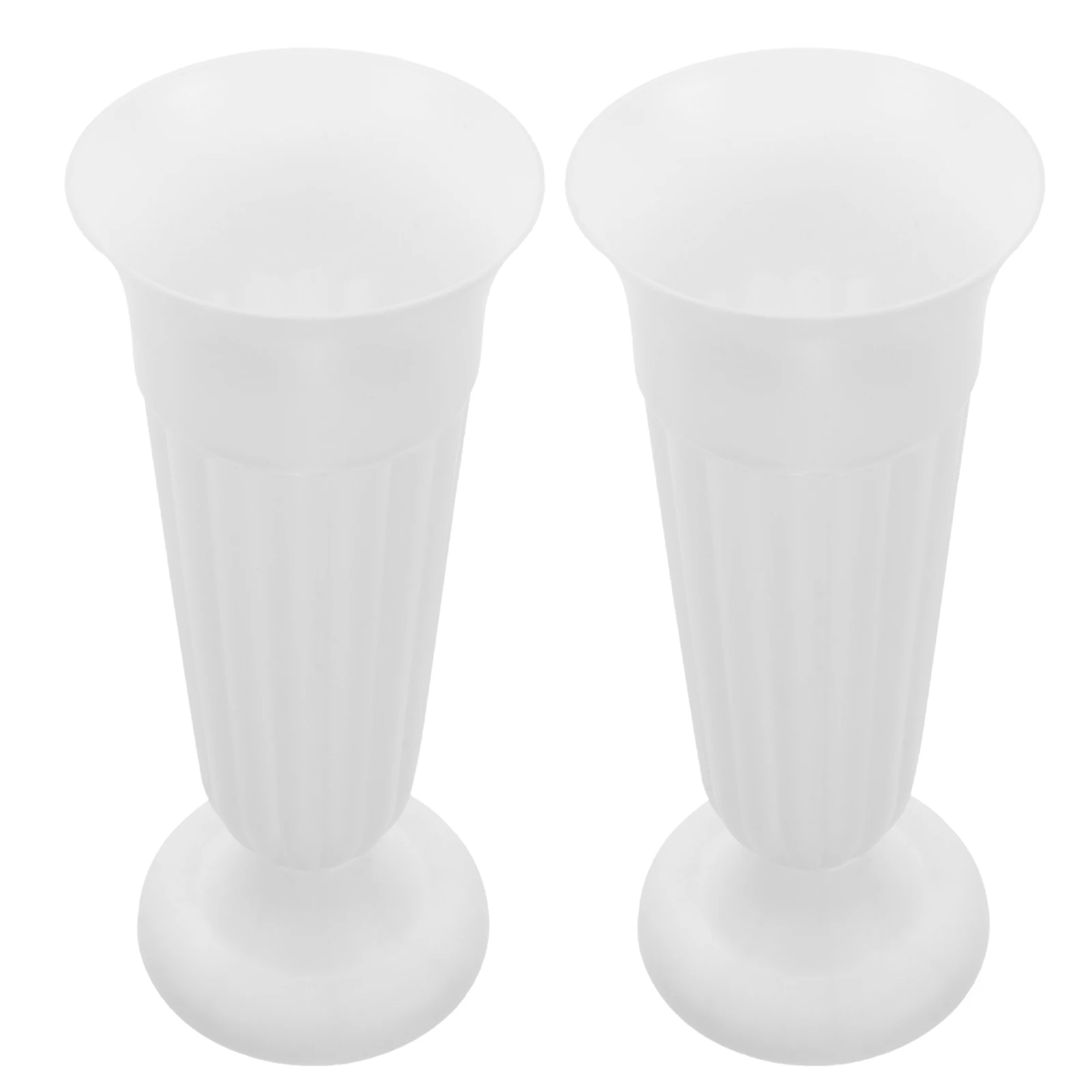 

2 Pcs Plastic Flower Pot Vase Durable Weather Resistant Cemetery Grave Memorial Holder Roman Style Outdoor Decor