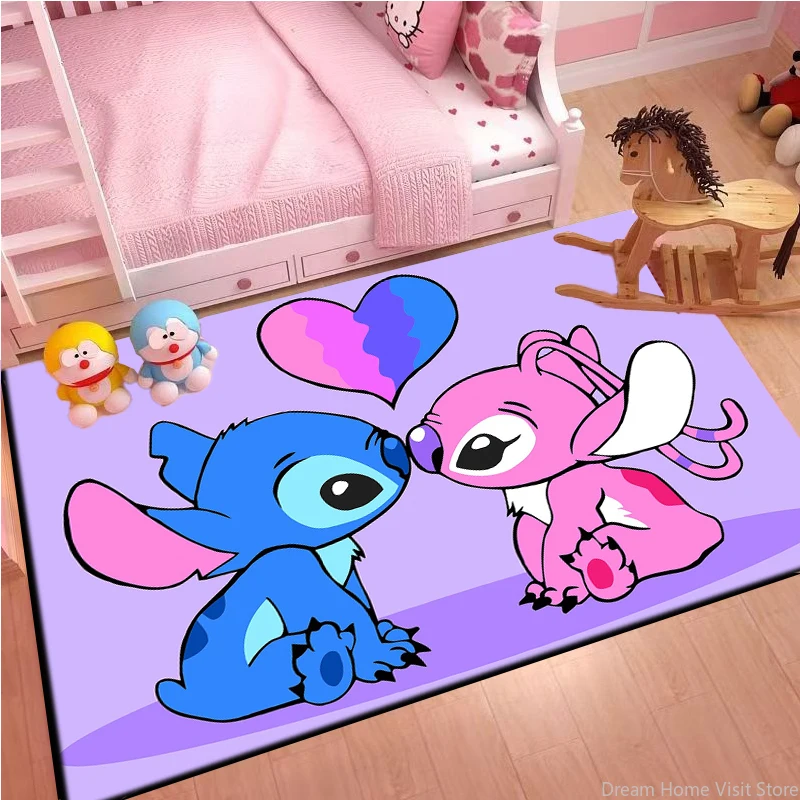 

Disney Stitch Pattern Large Area Carpet for Living Room Children Bedroom Sofa Hallway Baby Play Doormat Floor Mat Non-slip Rugs