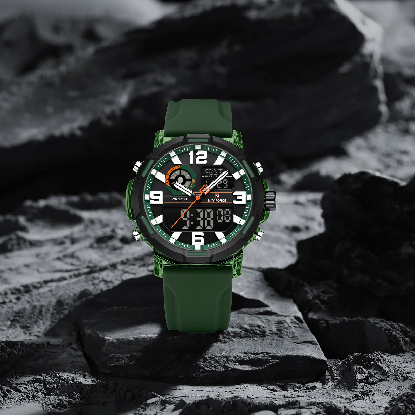 High Quality NAVIFORCE Casual Men Dual Watch Sport Water Resistant Countdown Wristwatch Man Chronograph Alarm Clock Fashion 2026