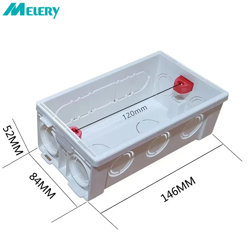 Melery 146 Type Mounting Back Secret Stash Conduit Wall Box Adjustable Internal Junction Switch Socket 120mm Screw Distance