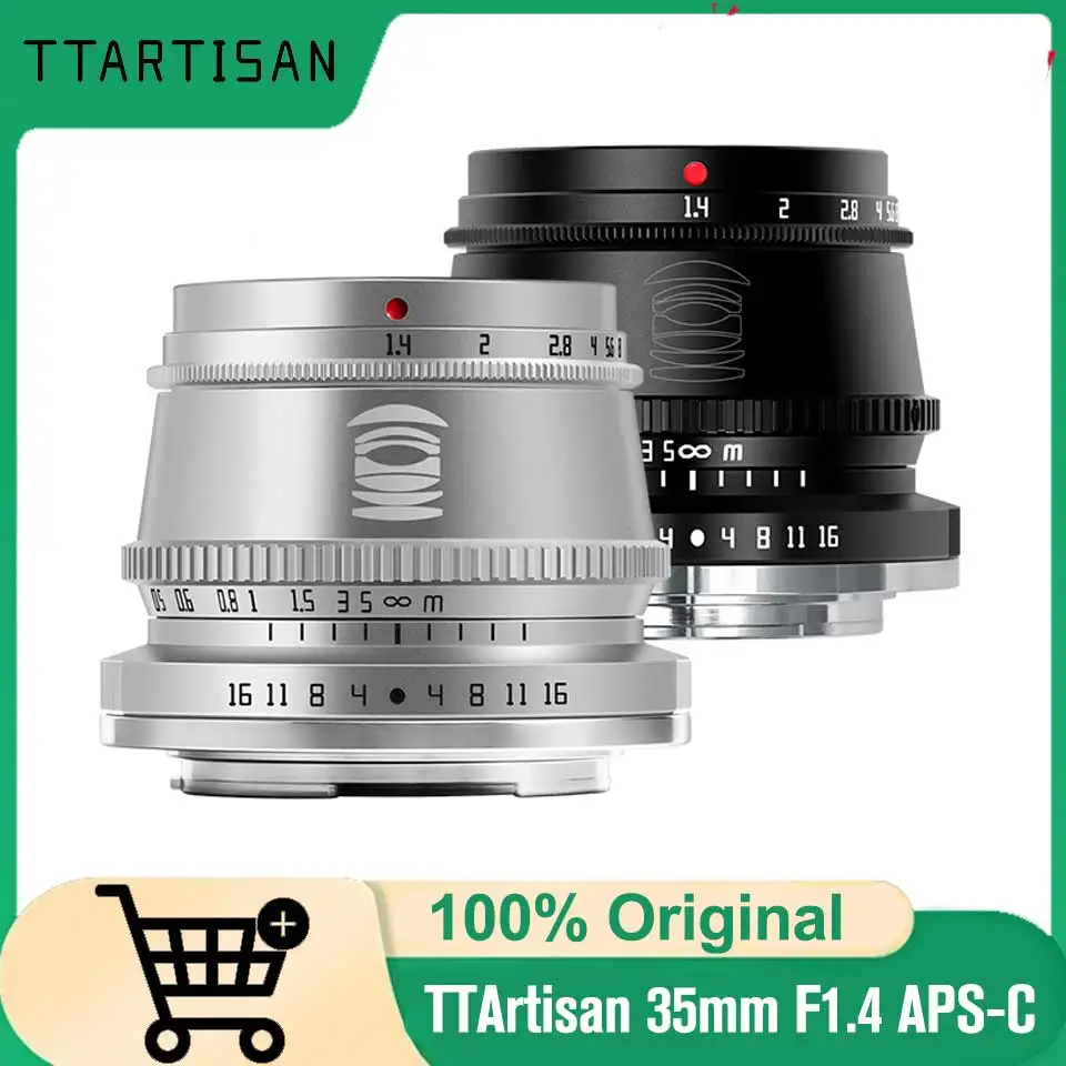 Объектив TTArtisan 35 мм F1.4 APS-C Prime для Sony E Mount Fujifilm XF Canon M Leica L Nikon Z Panasonic Olympus M43 Объектив для камеры