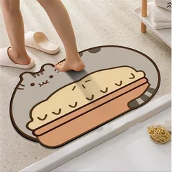 Cartoon Cute Cats Diatom Mud Absorbent Mat Floor For  Bathroom Toilet Doors Non slip Quick drying Foot Pad Door Cushion 40*60CM