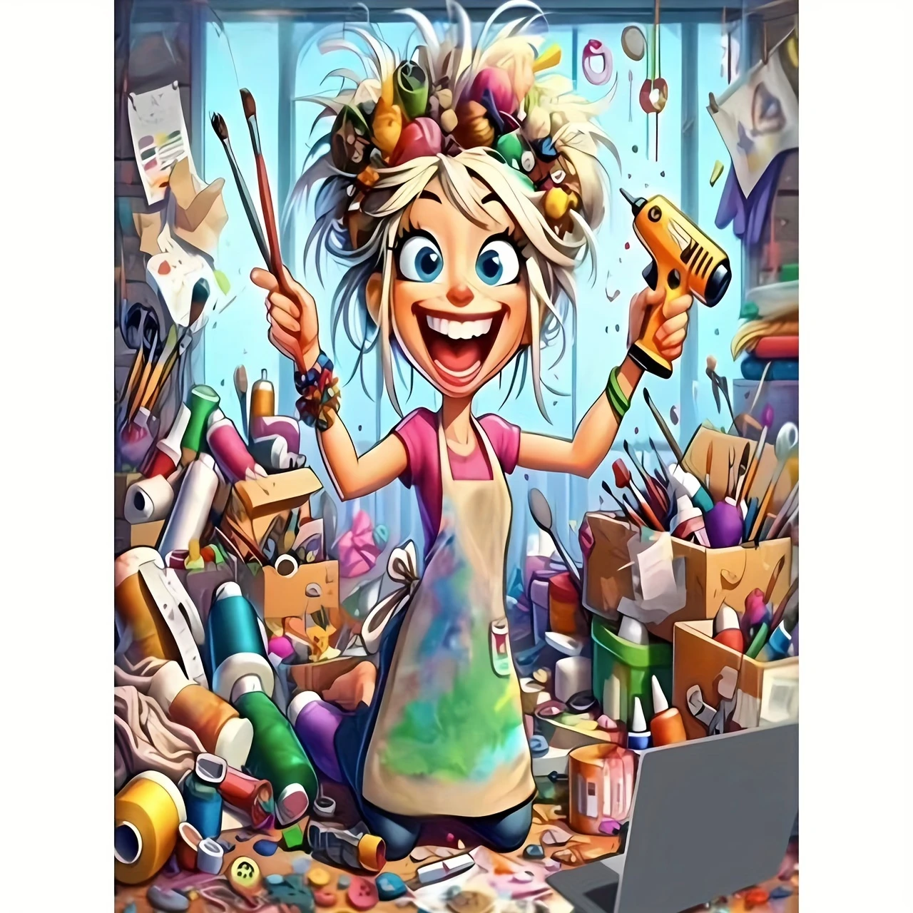 Resin Art Studio - Frameless,5D DIY Cartoon Craft Lass Diamond