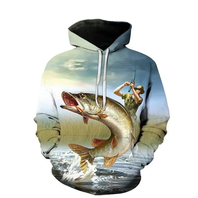 Fishing Series Printed Men\'s 3D Print hoodie men women streetwear hoodies Y2K Sweatshirt kids Harajuku pullover Clothing