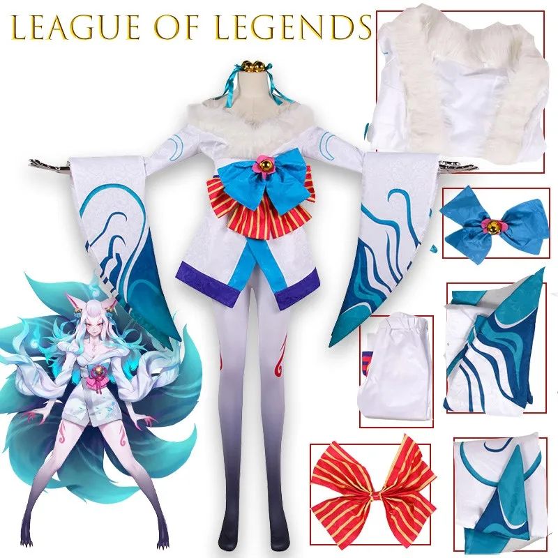 

BLeague Of Legends Spirit Blossom Ahri Косплей Костюм Кожаный наряд InStock Game Косплей Опора Хэллоуин Рождественская игра Ролевая игра