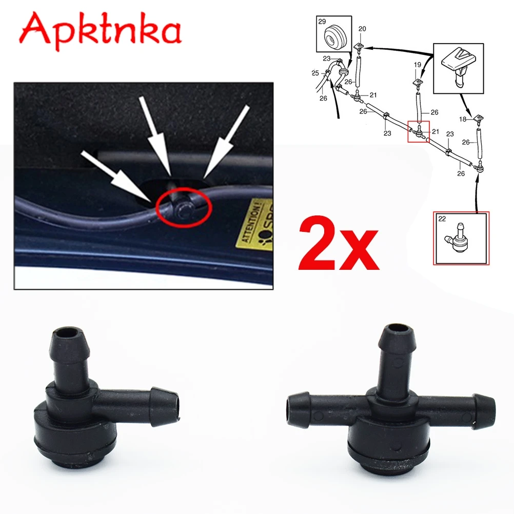 Windscreen Washer Valve T Valves 3 Way T Connector 9178895 Pipe System T Piece Water Headlight For Volvo C30 C70 S40 S60 S70 S80