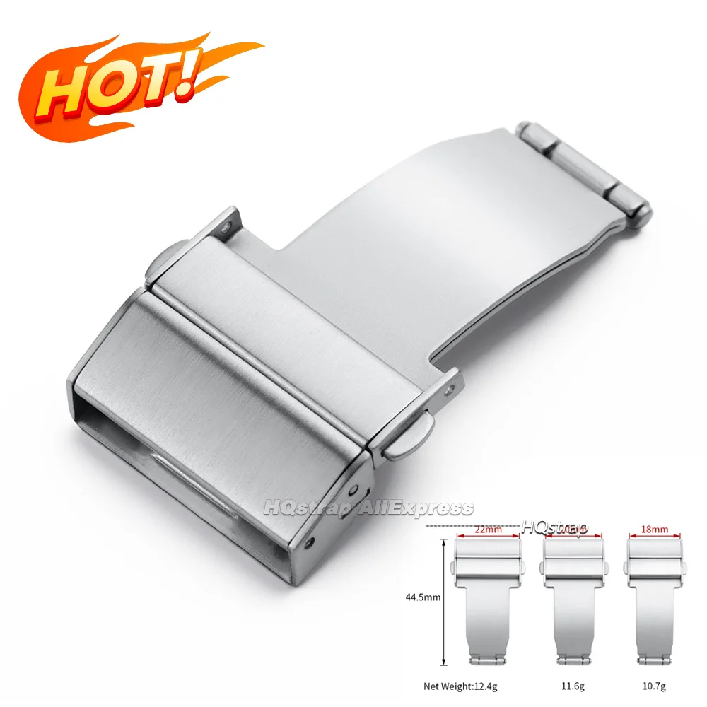 Stainless Steel Watch Buckle 18mm 20mm 22mm Universal Watch Clasp Double Press Metal Replacement Buckle for Mesh Belt Accessory