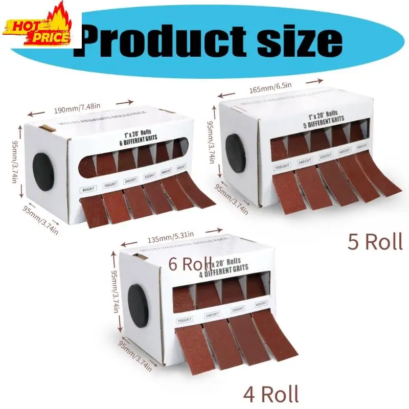 12/5/6 Roll Roll Grens carta vetrata 6 m sagring sagring sagring abrasivo