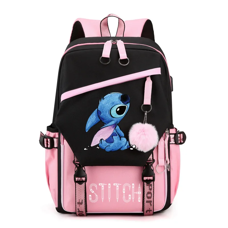 

Disney cartoon Stitch Kids Backpack Schoolbag Girls Boys Shoulder Bag