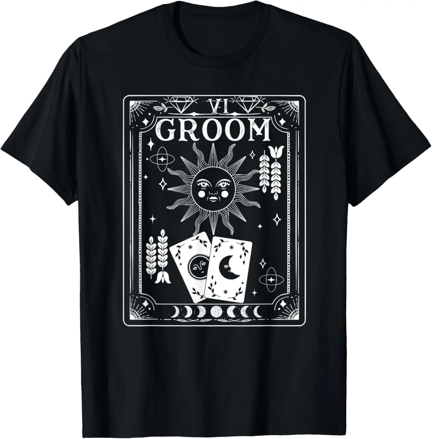 Gothic Witchy Coven, Tarot Halloween Groom Bachelor matching T-Shirt