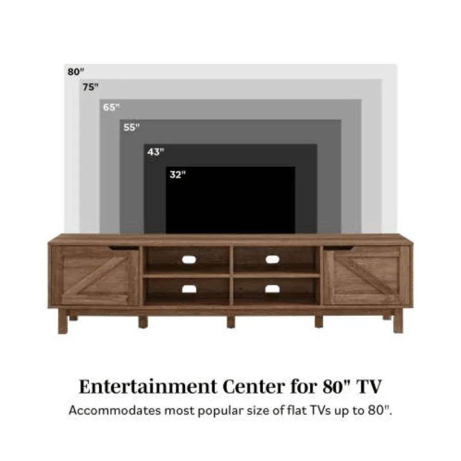 

Rustic Barndoor OpenStorage TV Stand For TVs Up To 80 Inches