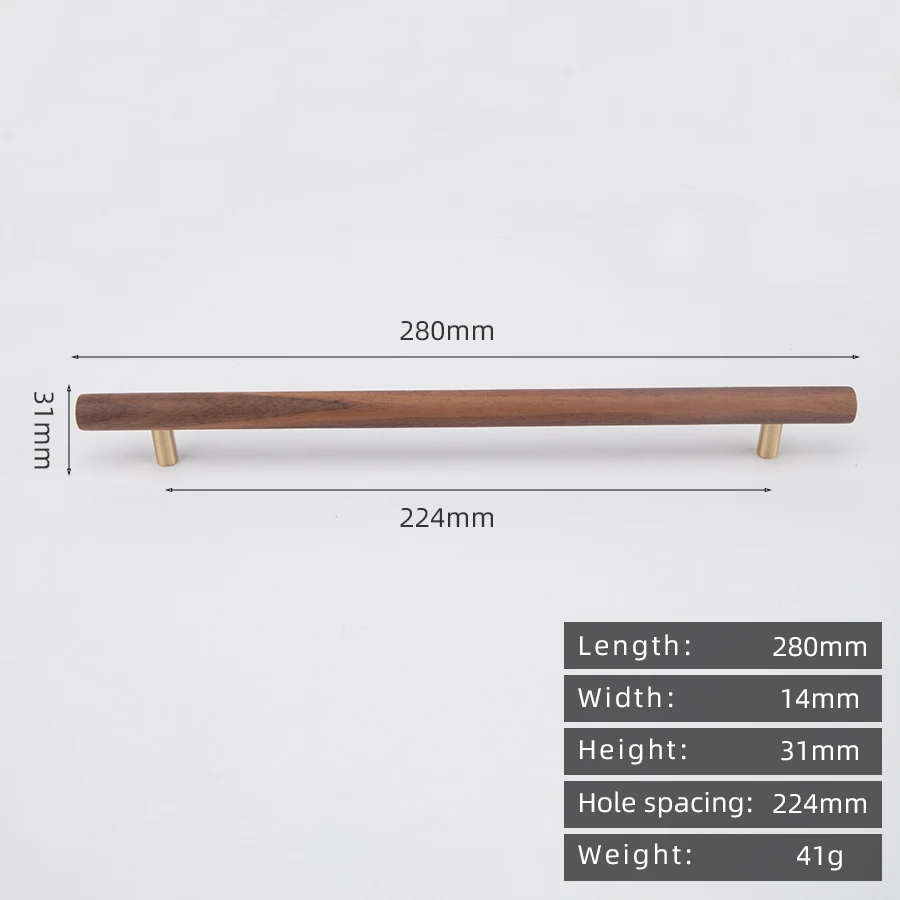 KEDLO Japanse stijl massief houten kinderkamer houten+messing greep houten stijl moderne minimalistische walnoot houten ladegreep
