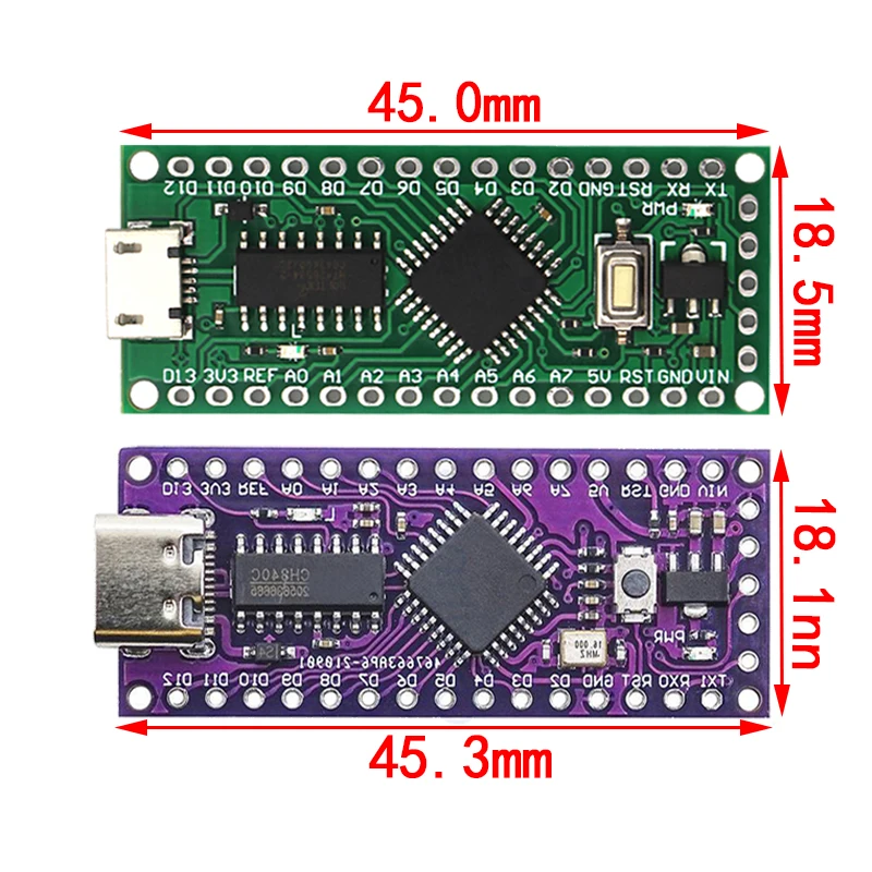 Micro USB para Arduino, Compatível com ATMEGA328, Nano V3.0, LGT8F328P, CH9340C, HT42B534-1, LGT8F328P, LQFP32, MiniEVB, Tipo-C