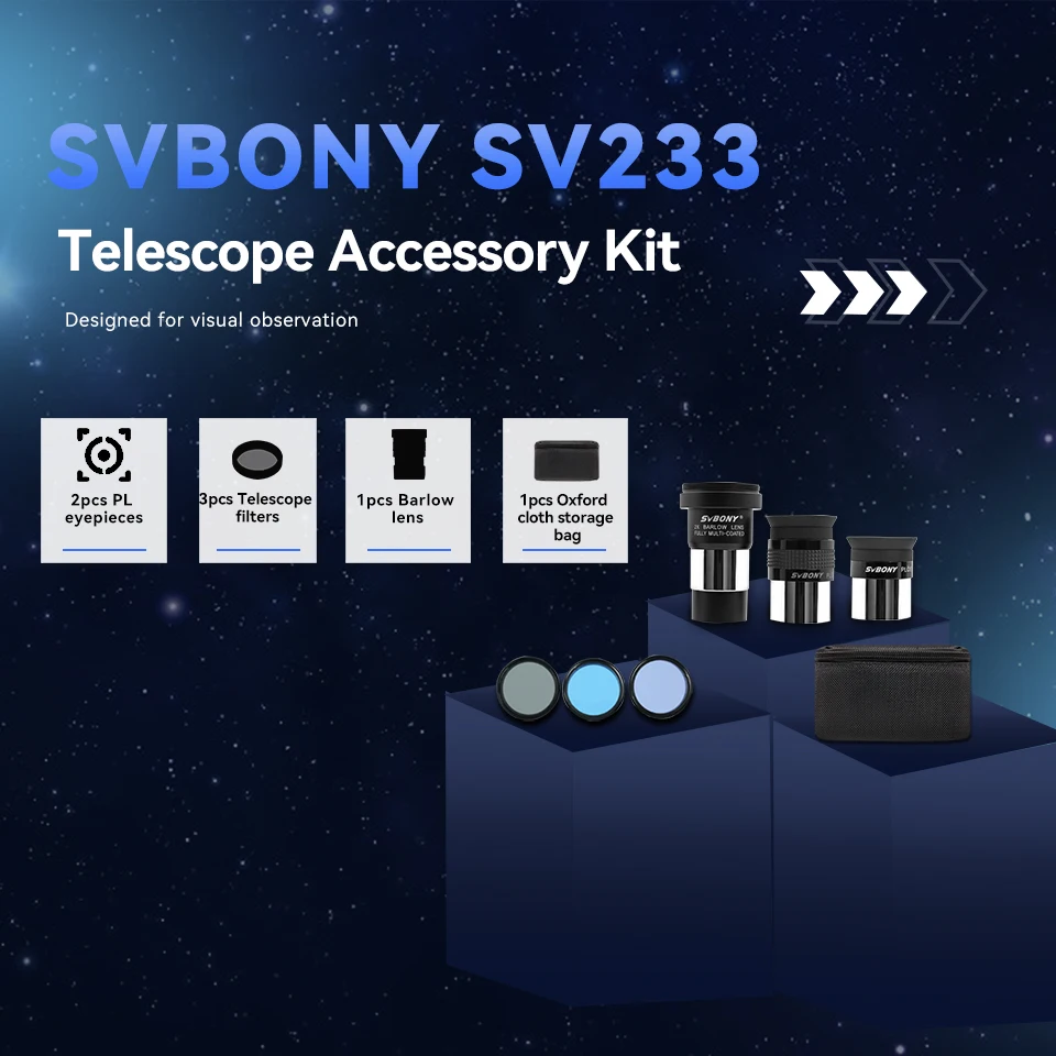 Svbony SV233 1,25-Zoll-Okular Achtteiliges Teleskop-Zubehörset für Astronomische Planetenbeobachtung – Detail 12