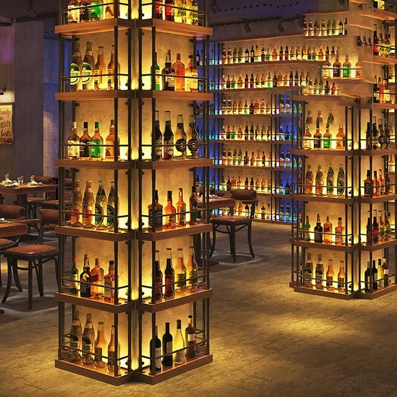 Pavimento livre Standing Wine Racks, Modern Liquor Store, Whisky Rack, sala de luxo