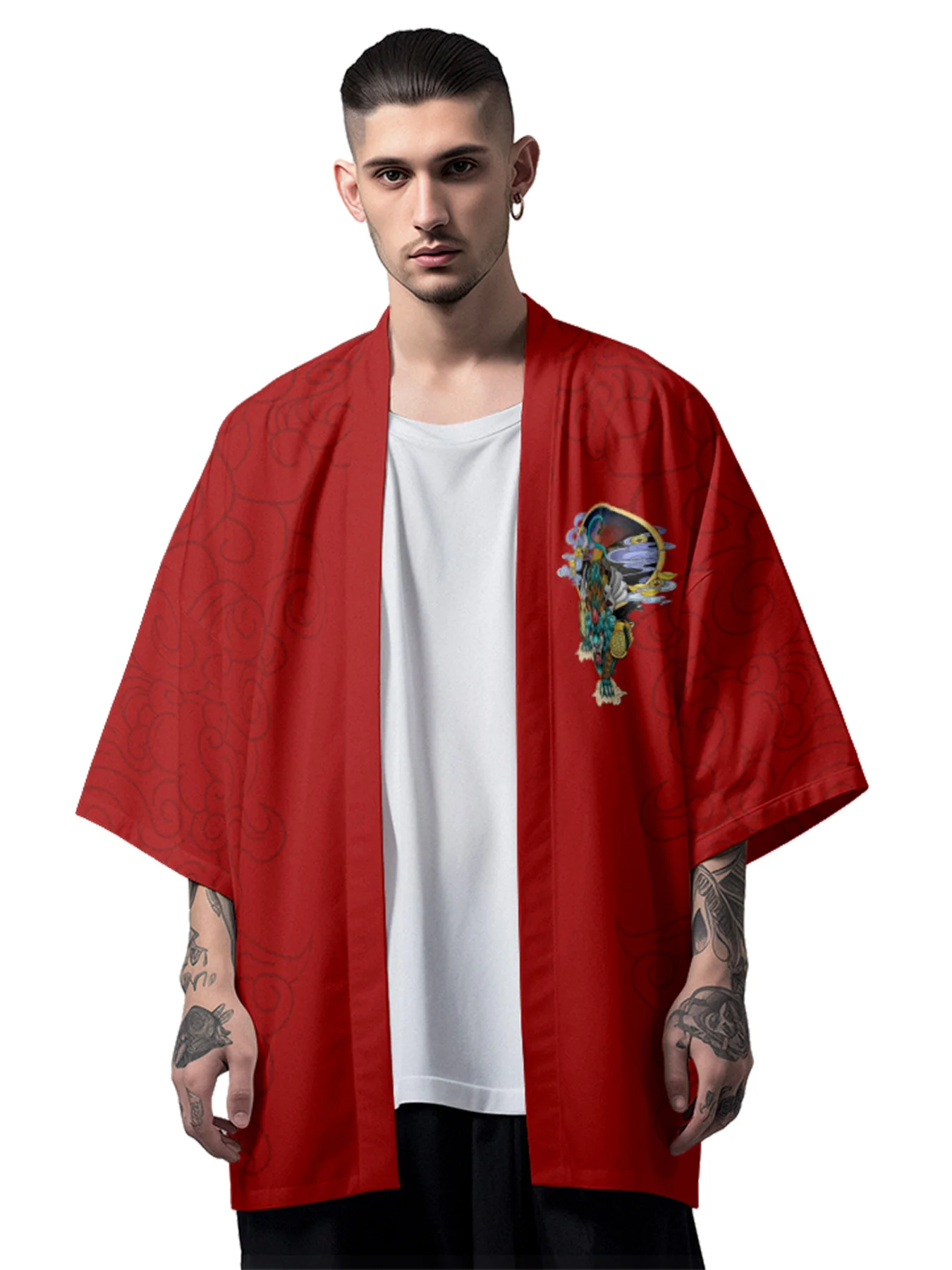 Summer Kimono Men Hawaiian Shirt Fashion Dragon Kimono Beach Cardigan Yukata Streetwear Bathrobe Women Japanese Clothes Haori