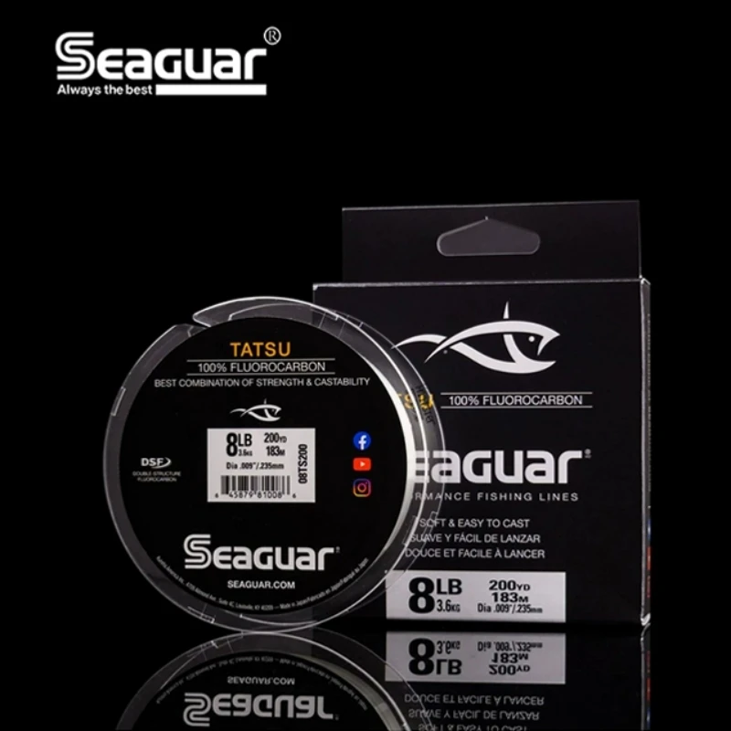 Imagem -05 - Seaguar Tatsu Linha de Pesca de Fluorocarbono Monofilamento 100 Original do Japão Fibra de Carbono 200yds 183m