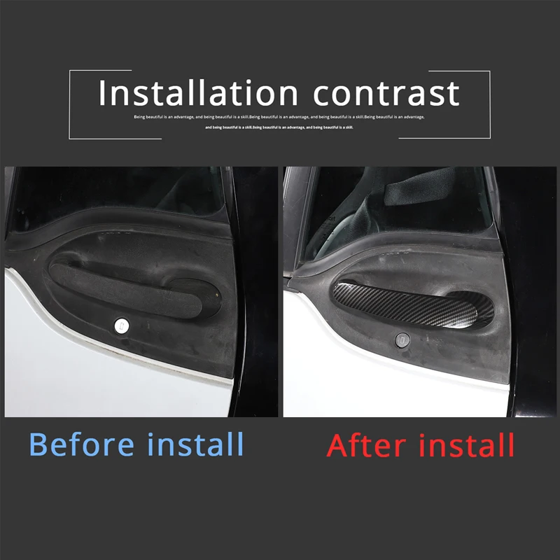 

2Pcs ABS Carbon Fiber For Mercedes-Benz Smart 453 Fortwo 2016-2021 Car Exterior Handle Protective Cover Sticker Car Accessories