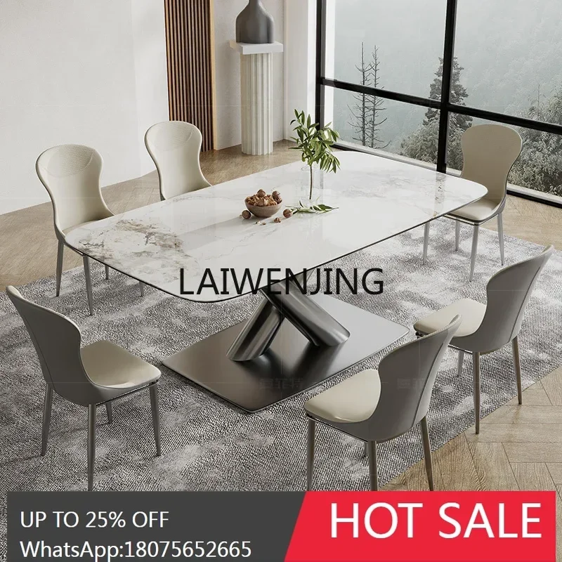 

rock slab dining table and chair combination Italian rectangular stainless steel dining table