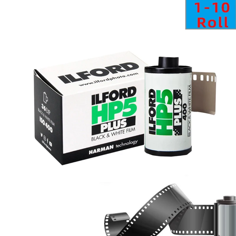 ILFORD-rollo de película fotográfica HP5 PLUS 5/10, accesorio Original en blanco y negro, para Reino Unido, 1/2/3/400 rollos, 135