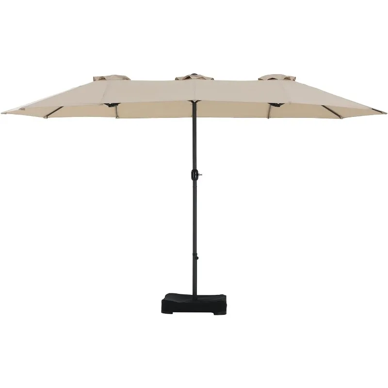 Triple Canopy Umbrella,Beige, with Base