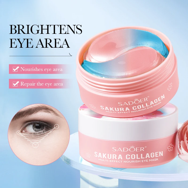 Collagen Eye Treatment Mask 60pcs - Sakura Formula Nourishes & Firms, Reduces Dark Circles & Puffiness, Hydrates & Brightens.