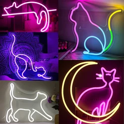 Wanxing leniwy kotek Anime Cartoon Neon Led Light niestandardowe światło strona główna pokój dziecięcy zaręczyny zwierzę domowe dekoracje ścienne prezent