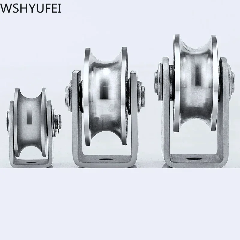 304 Stainless Steel Pulley Lifting Pulley Bearing Single Wheel Swivel Transport Lifting Pulley Blocks Lifting Tools Hardware