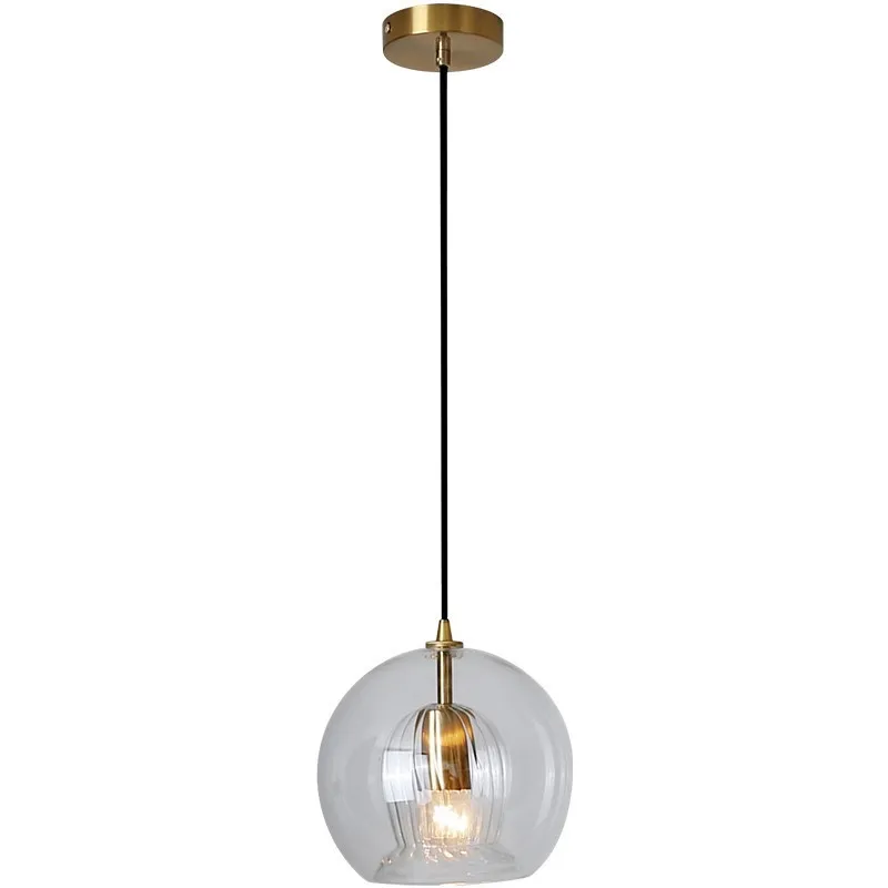 

Nordic simple bedside glass lamp, bedroom creativity, single-headed small chandelier