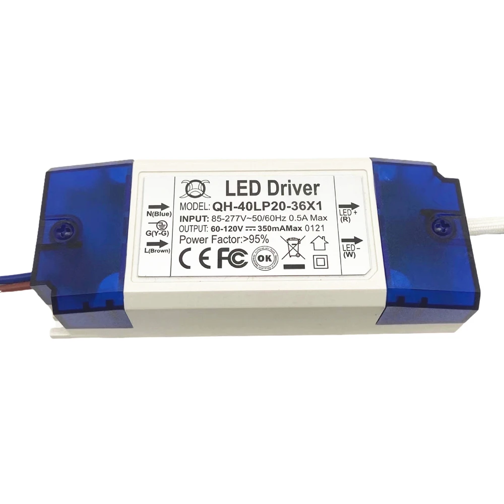 Led Power Supply 20-36W DC60- 120V 350mA adapter AC90-277V to Led Driver 60-120v for Led down light