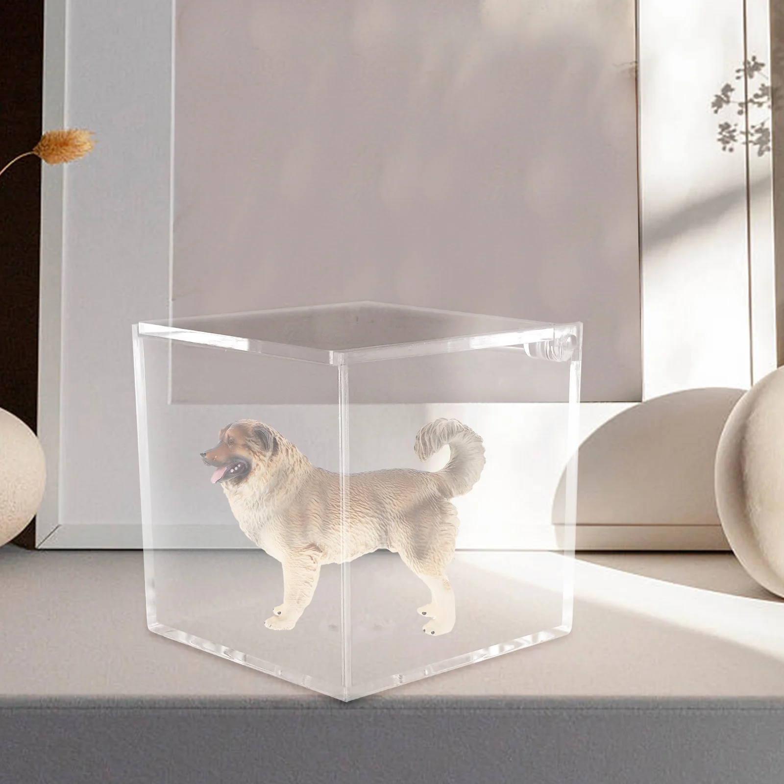 

2pcs Acrylic Display Case 8cm Transparent Square Dustproof Boxes for Model Display Holder Figures Collection Exhibitions