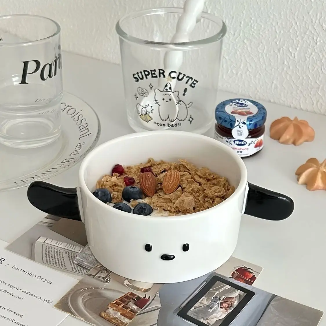 جديد لطيف ثلاثية الأبعاد Pochacco الزبادي سلطانية للفاكهة الكرتون فتاة القلب الشوفان السلطانية Kawaii أنيمي أدوات المائدة وعاء المعكرونة الفورية هدايا للأطفال #1