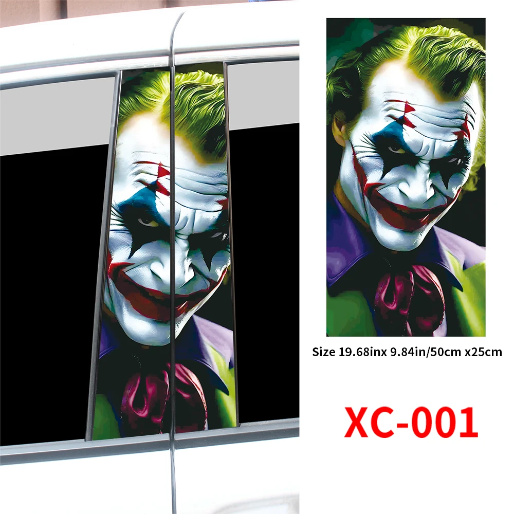 Funny Car Stickers B-pillar Sunscreen DIY Auto Center Column Cover Scratches Cartoon Decoration Stickers Joker  Auto Accessories