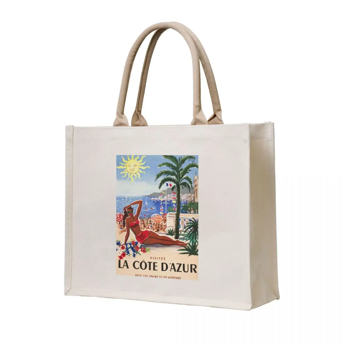 

retro classic Cote d Azur poster Tote Bag Gift bag shopper bag women Gift bags