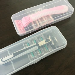 Männer Rasierer Lagerung Box Transparent Kunststoff Rasierklingen Halter Tragbare Reise Rasiermesser Fall Hohe Qualität Rasieren Box Container