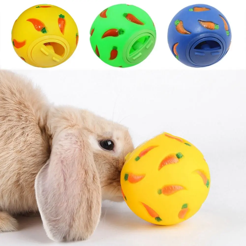 Practical Bite Resistant Rabbit Treat Ball Interactive PVC Rabbit Tumbler Ball Small Pet Slow Feeder For Kitten