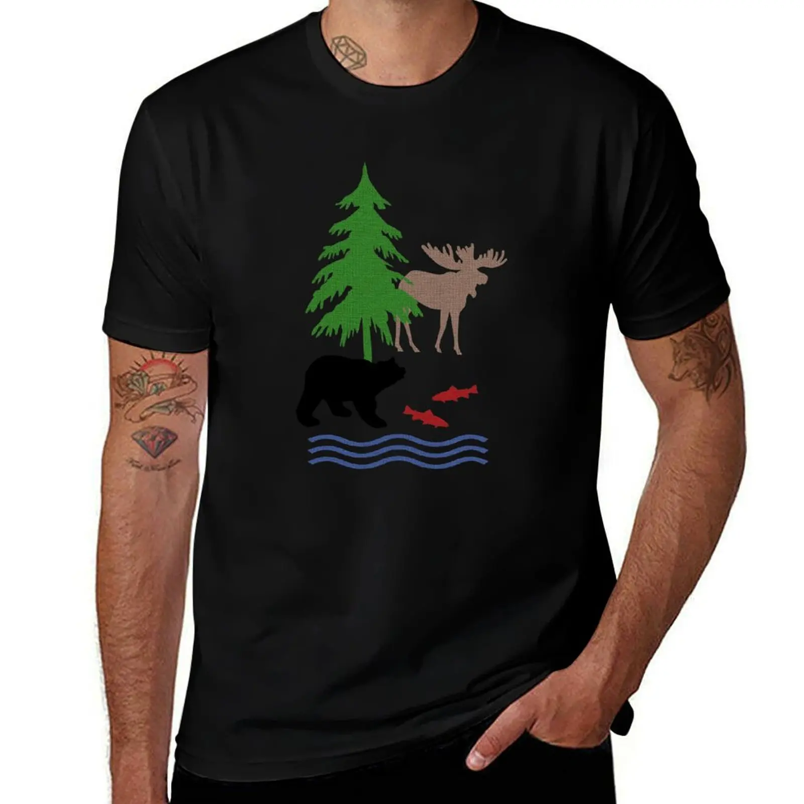 

t and t Moose shirt man custom print shirt Bear T-Shirt T-Shirt graphic
