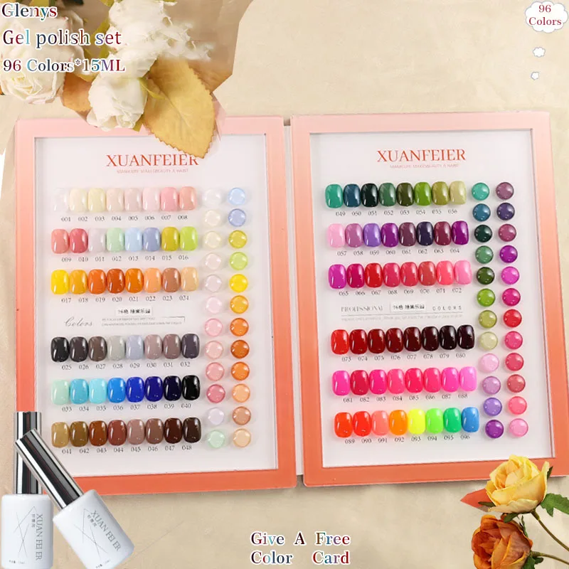 

Glenys 96 Color Candy Paradise nail polish Glue Popular on the Internet Sweet Soaking gel Nail Shop Essential Varnish Set