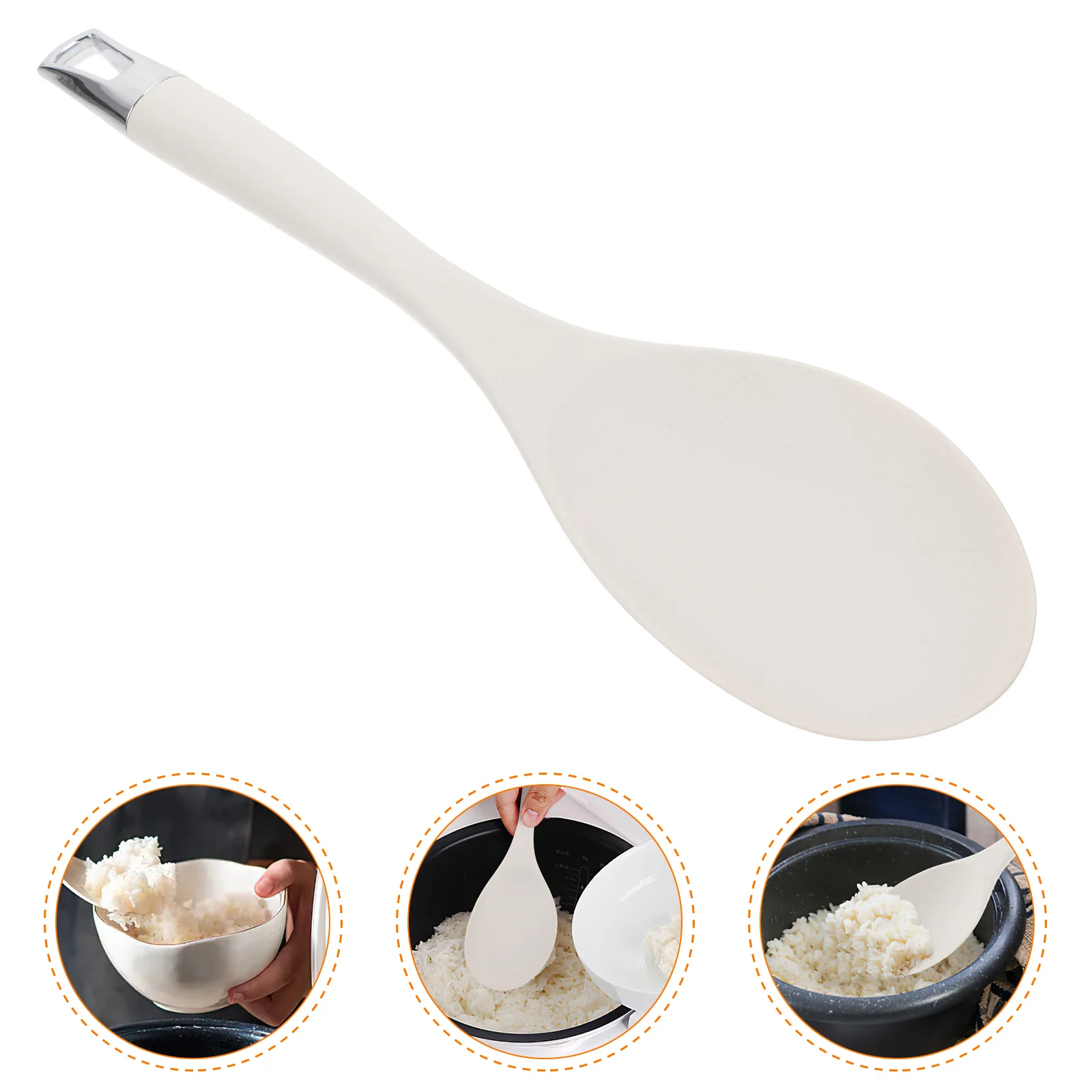 

1pc Spoon Silicone Reusable Non-Stick Kitchen Rice Paddle Compact Rice Spatula For Home Restaurant Hotel Cooking Supplies