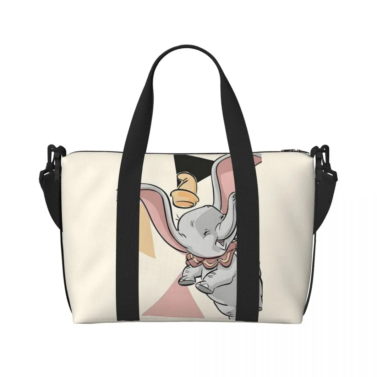 

Пляжная сумка-тоут с мультяшным Дамбо для женщин, милая сумка с изображением слона, с большим отделением, для спортзала, пляжа и путешествий